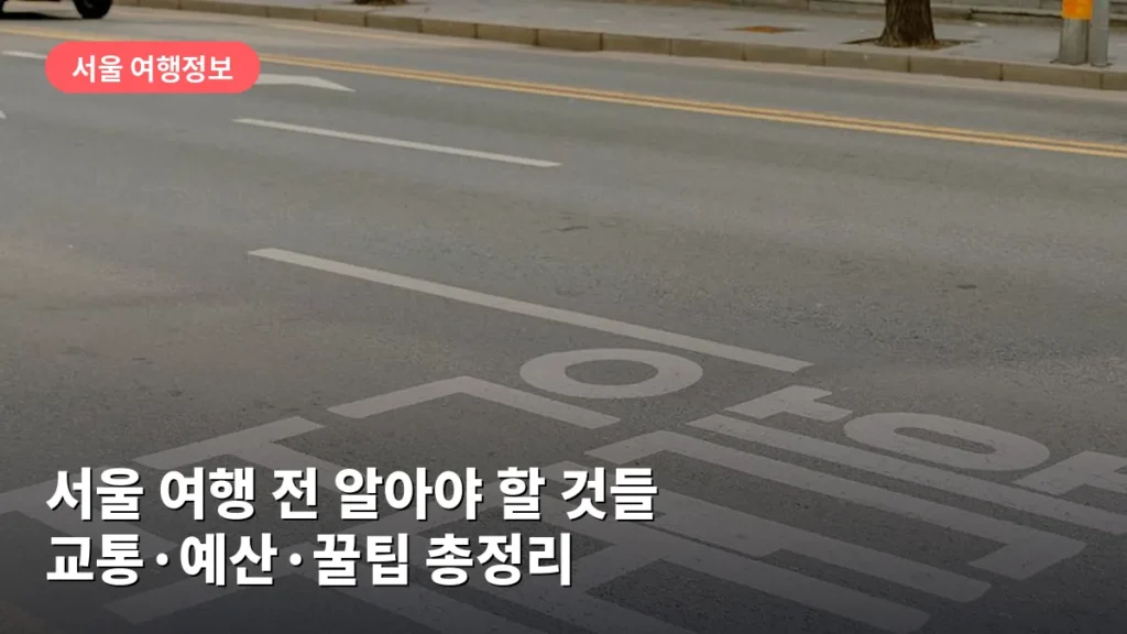 서울 여행 전 알아야 할 것들: 교통·예산·꿀팁 총정리
