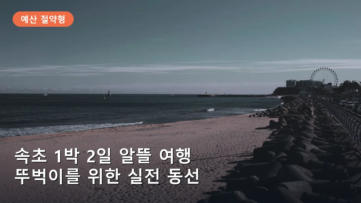 속초 1박 2일 알뜰 여행 코스: 바다와 시장을 즐기는 뚜벅이 실전 루트