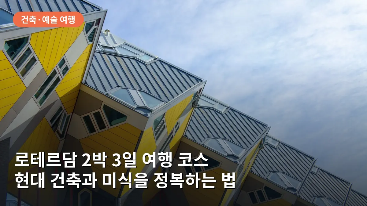 로테르담 2박 3일 여행 코스: 현대 건축의 도시에서 즐기는 효율적인 예술과 미식 탐방